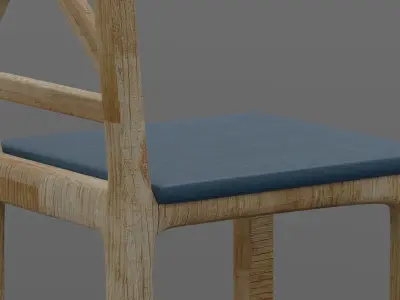Wodden Chair with seat pat Free 3D model