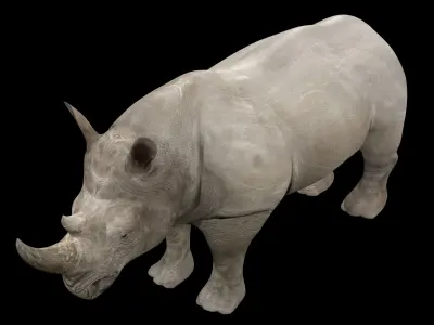 Rhinoceros Rigged Low-poly 3D model