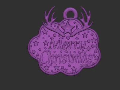 merry christmas ornament 3d printable model 3D print model