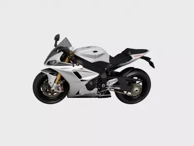 Sport Motorcycle 3D Model Full Fairing Aerodynamic Bike 02 3D model