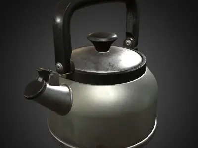Whistling Kettle for game Unreal Engine and Unity Low-poly 3D model