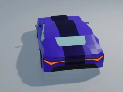 Sports car low poly Low-poly 3D model