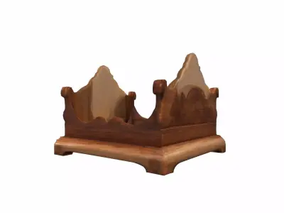 3d Model Empty Wooden Napkin Holder 3D model