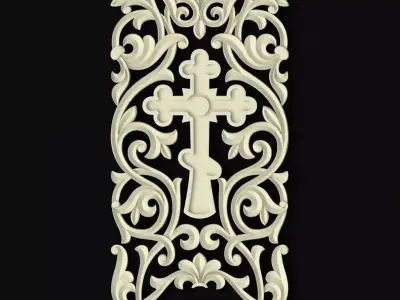 Central decor ornament for furniture 3D model 683