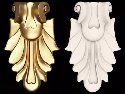 Corbel Carved 012 Low-poly 3D model