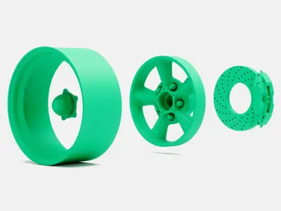 15x7 Torq Thrust D Wheel and Brake 3D print model