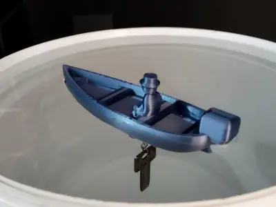 Fisherman Keychain Floating Boat - Key Saver 3D print model