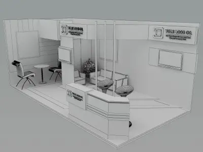 Booth Exhibition Stand a493a 3D model