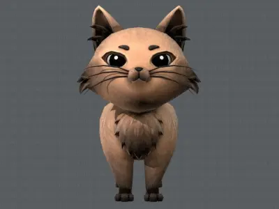 Cat Cartoon V02 Low-poly 3D model