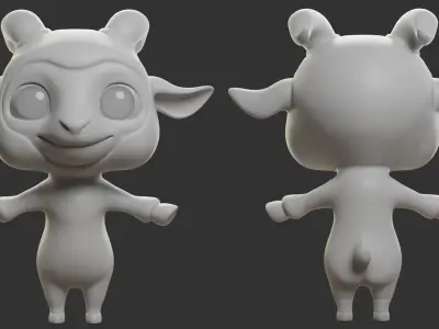 Sheep  Cartoon Low-poly 3D model