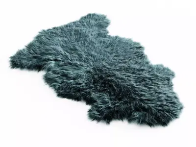 Bedside Sheepskin Rug 03 3D model