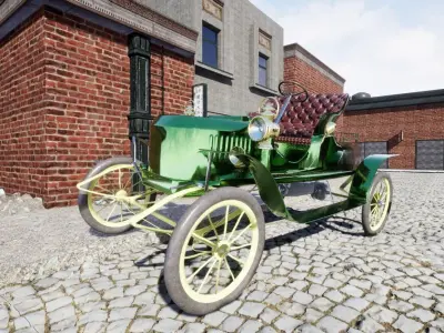 1907s Stanley Steam Car 3D model