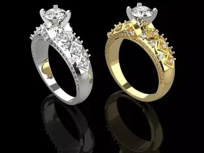gold ring 3D print model 9