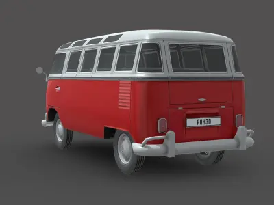 Volkswagen Transporter T1 1950 Low-poly 3D model