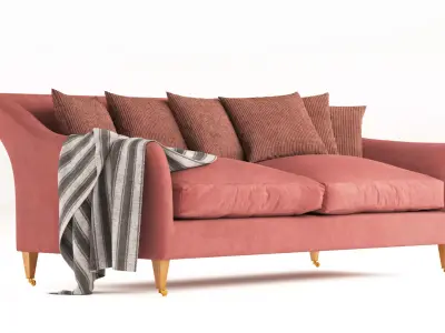 Luxury Rose Uniake curved back 2 seater Sofa 3D model