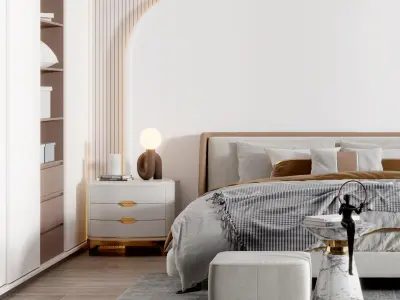 villa Modern Home bedroom decoration 3D model