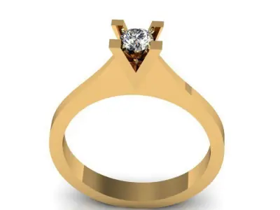 solitaire ring 3D print model 12