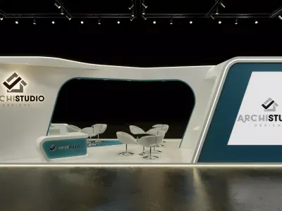 Exhibition booth design 3D model 12m x 6m 3D model