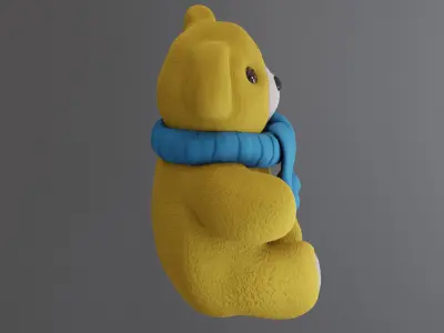 Bear soft toy Low-poly 3D model