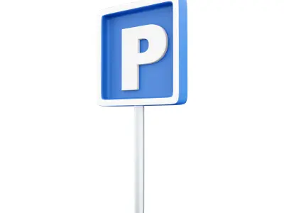 3d Blue Parking sign 3D model