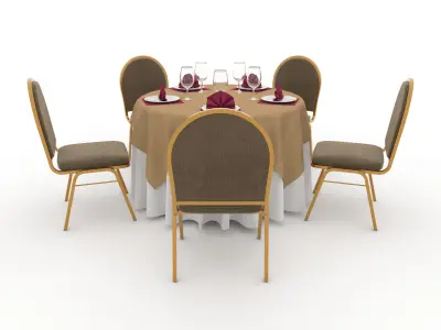 Banquet Table and Chair 14 3D model