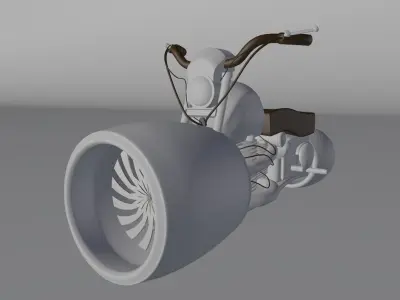 scifi motorcycle with engine Low-poly 3D model