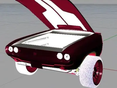 Refrigerator  of Dodge Challenger Low-poly 3D model