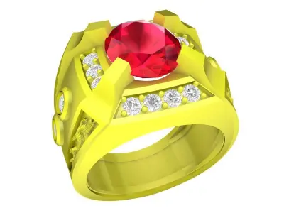 A5392 Asian Luxury Diamond Men Ring 3D Model 3D print model
