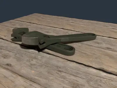 3D Adjustable wrench 3D model