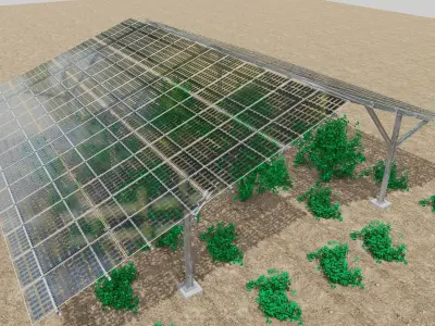 Solar Steel Construction For Farms Type-4 3D model