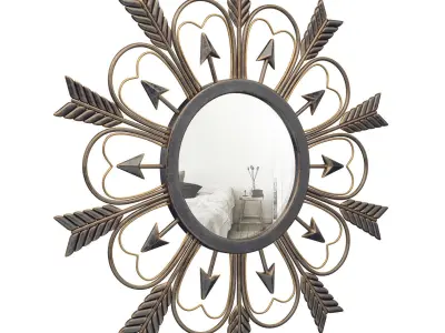 Decorative Sunburst Arrow Accent Mirror GRKS3682 3D model