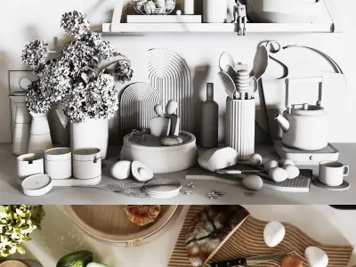 decorative set13 Low-poly 3D model