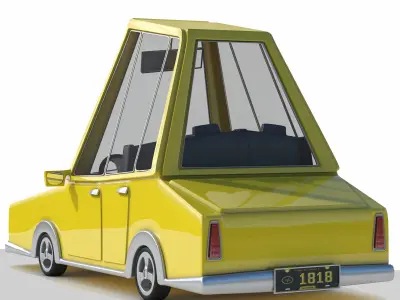 toycar01 toy car with roof Low-poly 3D model