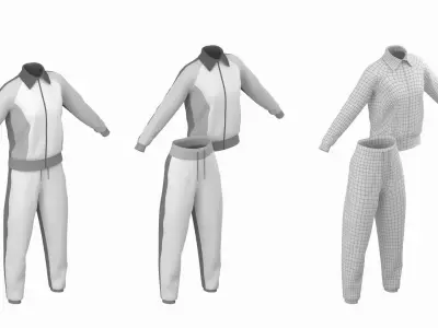 Woman Sportswear 10 Low Poly Base Mesh 3D model