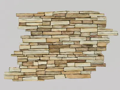 Masonry Stone Wall Low-poly 3D model