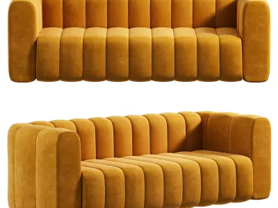 Luxury Sofa Solid Velvet by Homary 3D model