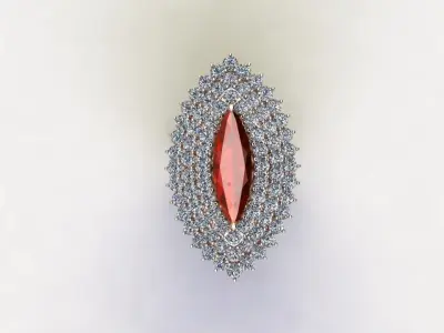 R222 natural gem ring new design 3D model