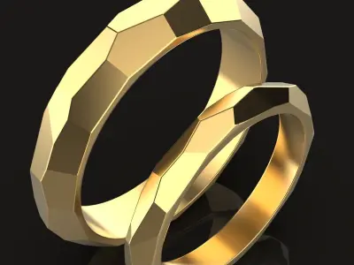 Wedding rings with voronoi pattern 3D print model
