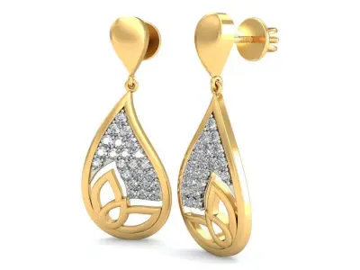 Solitaire Women Drop Earring 3D print model