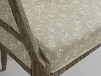 Classic Chair With Pattern Texture in Livingroom 3D model