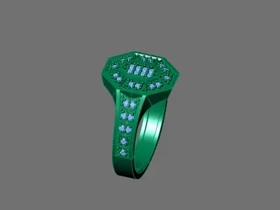 Gents Rings Diamond Men Ring STL 3DM 3D ready print model 3D print model