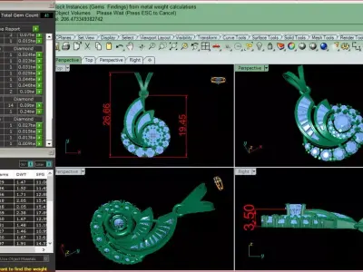 Pendant Gold Full Diamond 3D print model