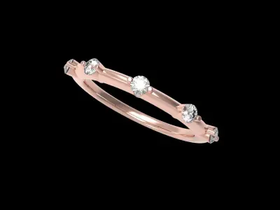 5 Diamond Wedding ring 3D print model