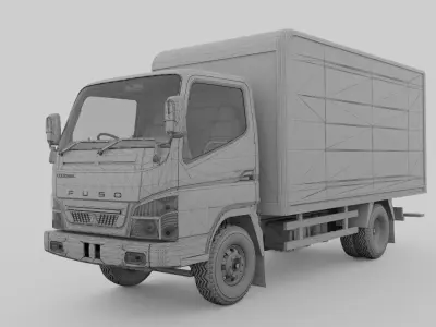 Mitsubishi fuso canter box truck 3D model