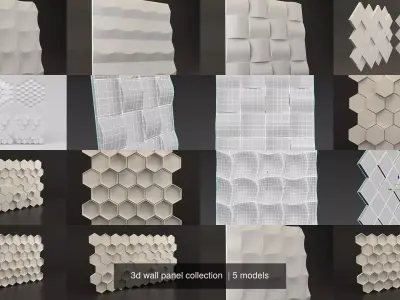 3d wall panel collection  3D Model Pack
