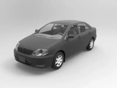 Toyota Corolla rigged Free low-poly 3D model