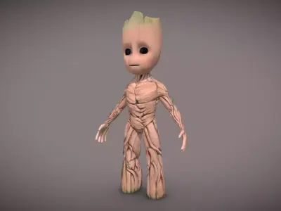 Baby Groot Free low-poly 3D model