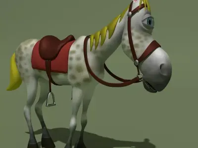 Cartoon Comic Horse 3D model