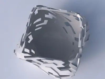 Bowl helix with cuts and bulges 3D print model