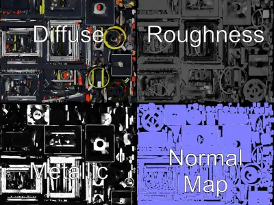 D Printer Model Pack with Various Detail Levels and PBR Textures Low-poly 3D model